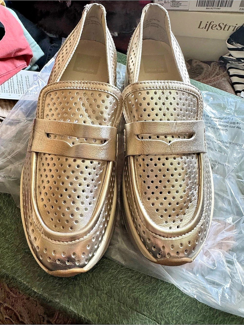dolce vita Janine Perf Platform Loafer Gold US 8.5